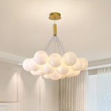 Modern Cluster White Globe Glass Chandelier Image - 17