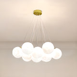 Modern Cluster White Globe Glass Chandelier Image - 22