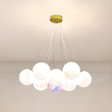 Modern Cluster White Globe Glass Chandelier Image - 25