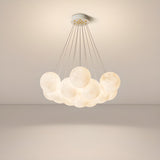 Modern Cluster White Globe Glass Chandelier Image - 28