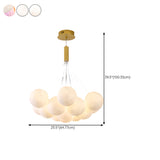 Modern Cluster White Globe Glass Chandelier Image - 33