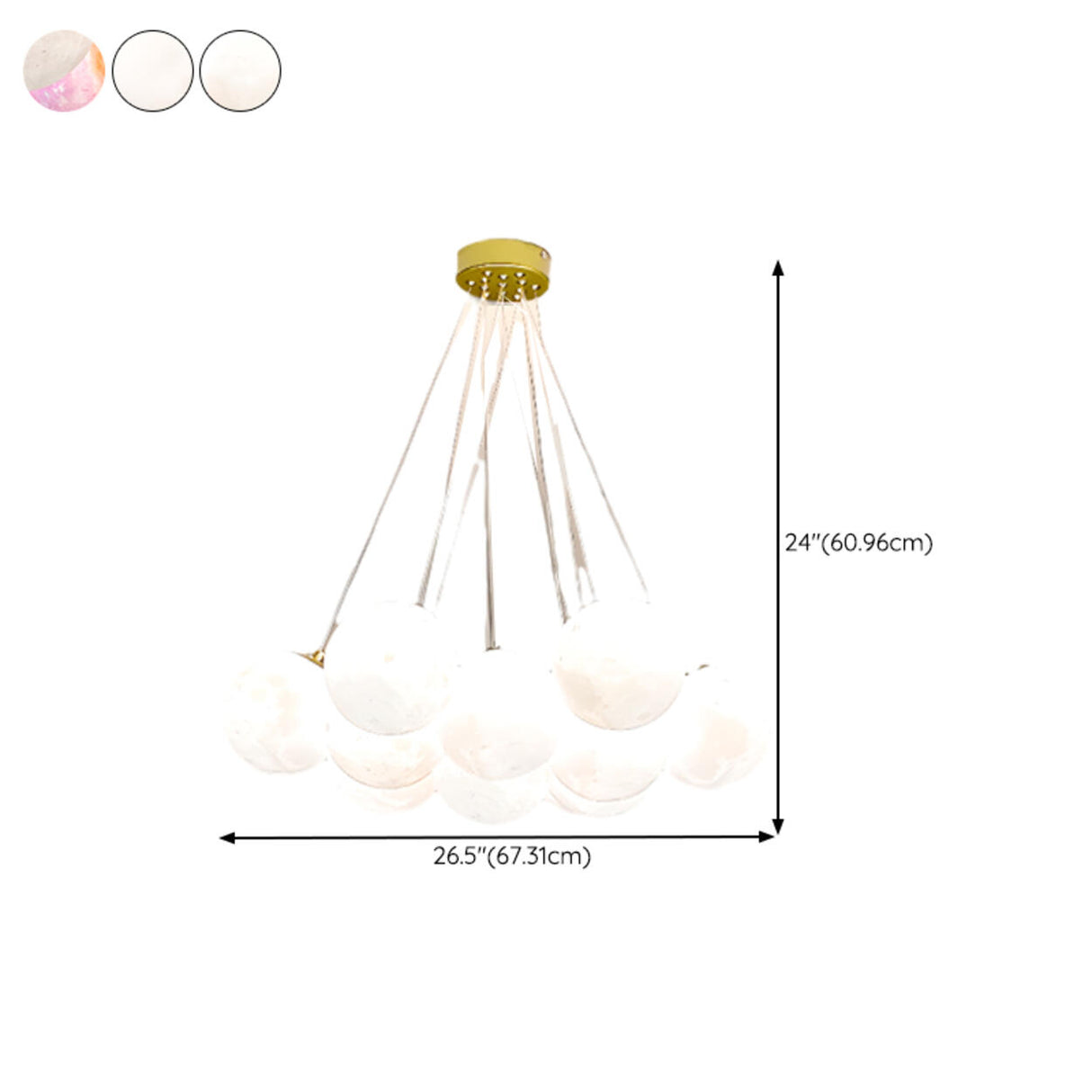 Modern Cluster White Globe Glass Chandelier Image - 34