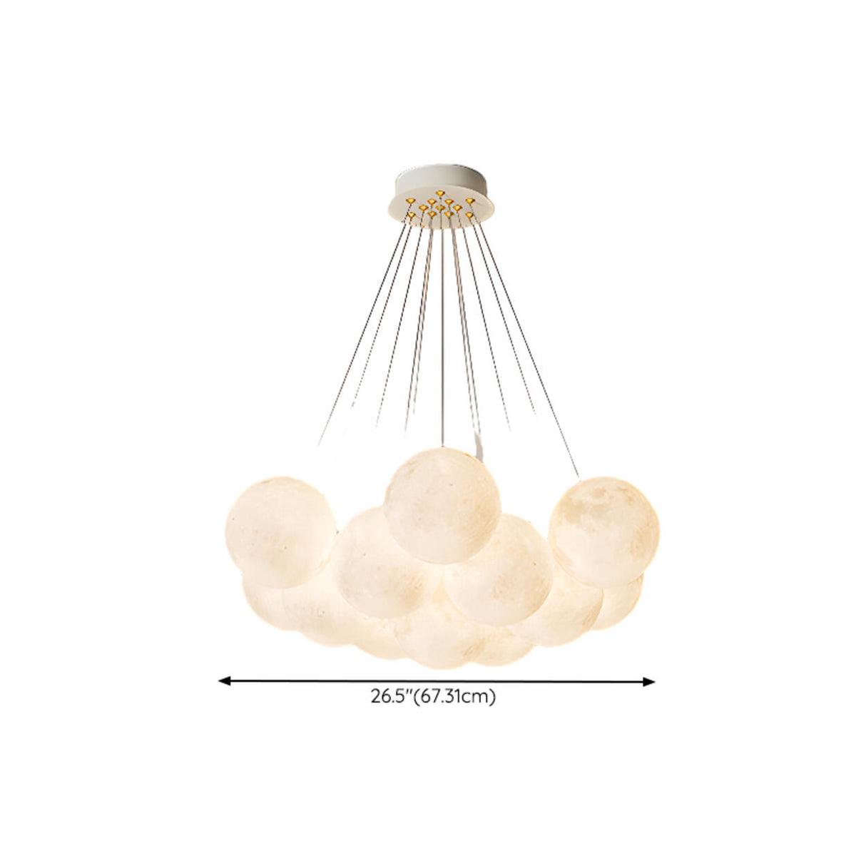 Modern Cluster White Globe Glass Chandelier Image - 35