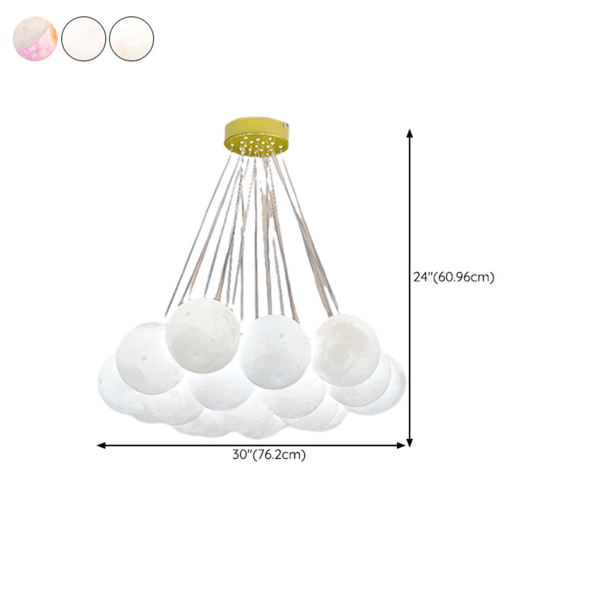 Modern Cluster White Globe Glass Chandelier Image - 37