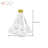 Modern Cluster White Globe Glass Chandelier Image - 37