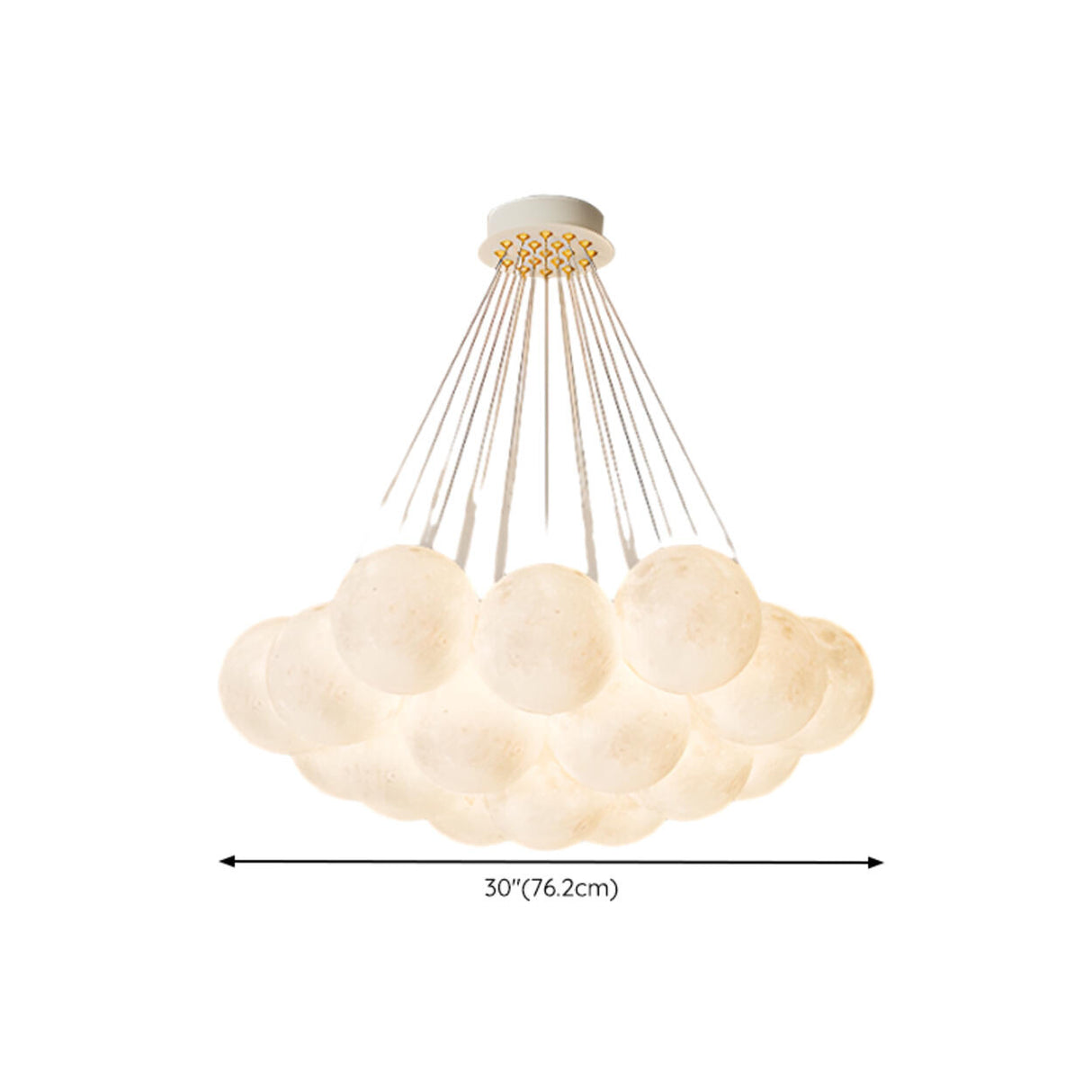 Modern Cluster White Globe Glass Chandelier Image - 38