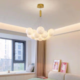 Modern Cluster White Globe Glass Chandelier Image - 5