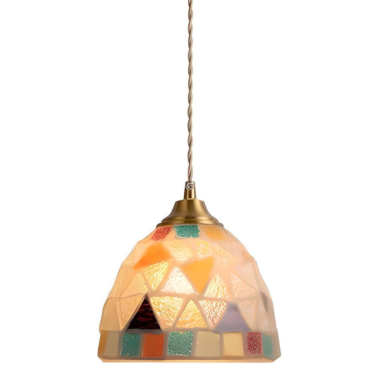 Modern Coastal Shell Pattern Dome Living Room Pendant Light Image - 11