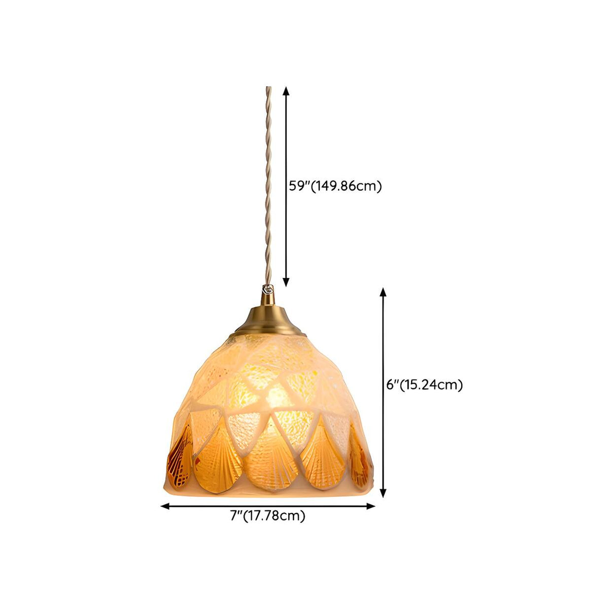 Modern Coastal Shell Pattern Dome Living Room Pendant Light Image - 17