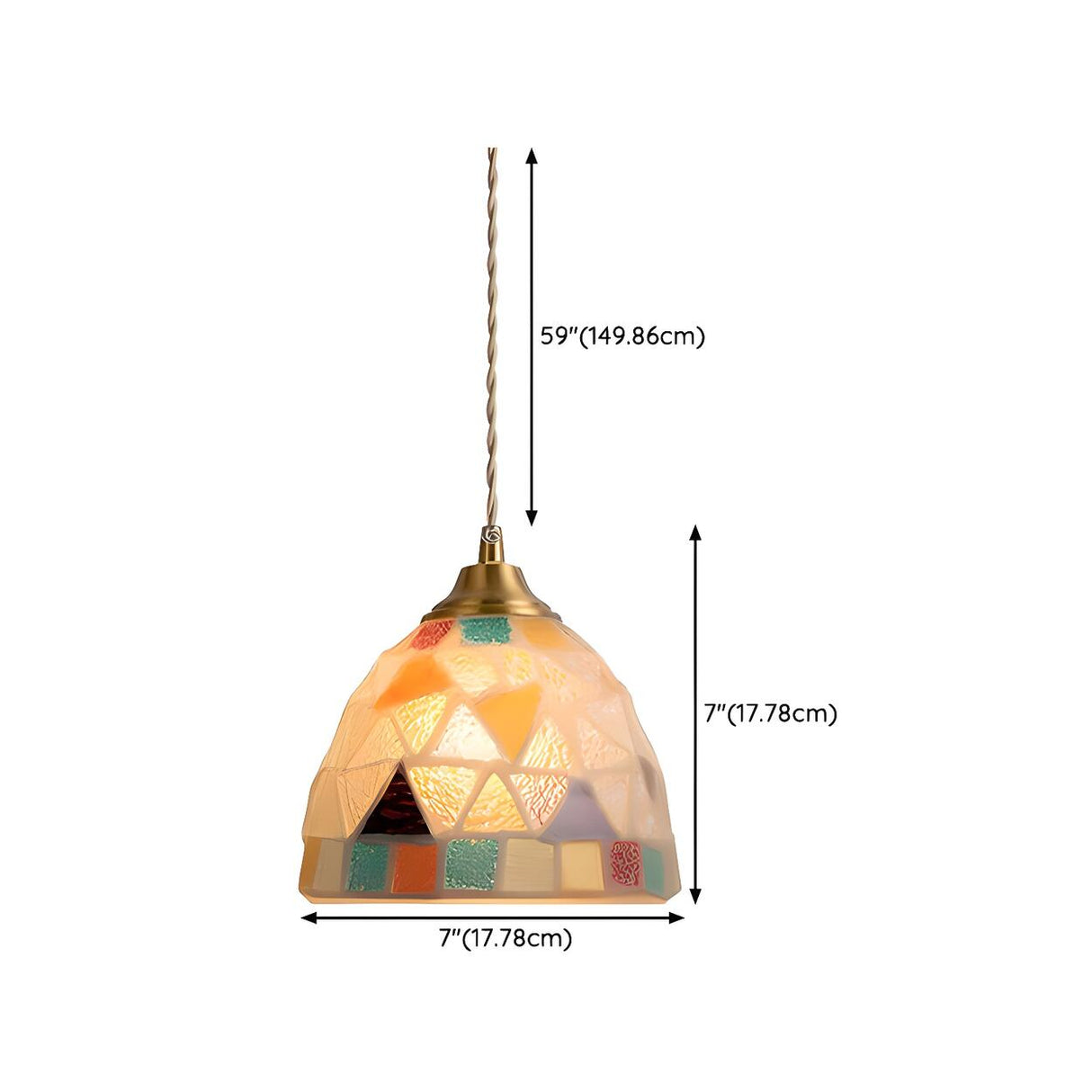 Modern Coastal Shell Pattern Dome Living Room Pendant Light Image - 18