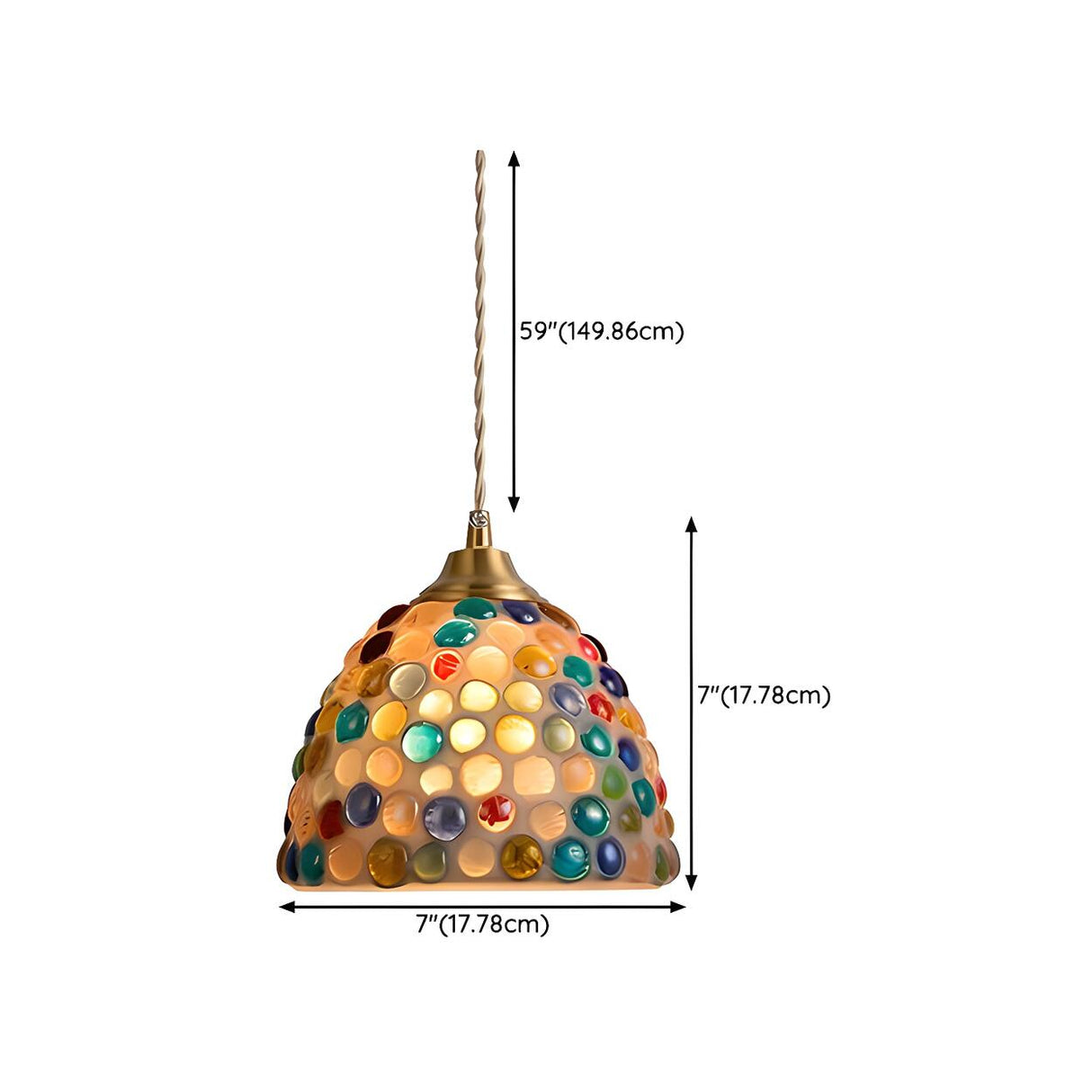 Modern Coastal Shell Pattern Dome Living Room Pendant Light Image - 19