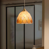 Modern Coastal Shell Pattern Dome Living Room Pendant Light Image - 3