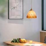 Modern Coastal Shell Pattern Dome Living Room Pendant Light Image - 5