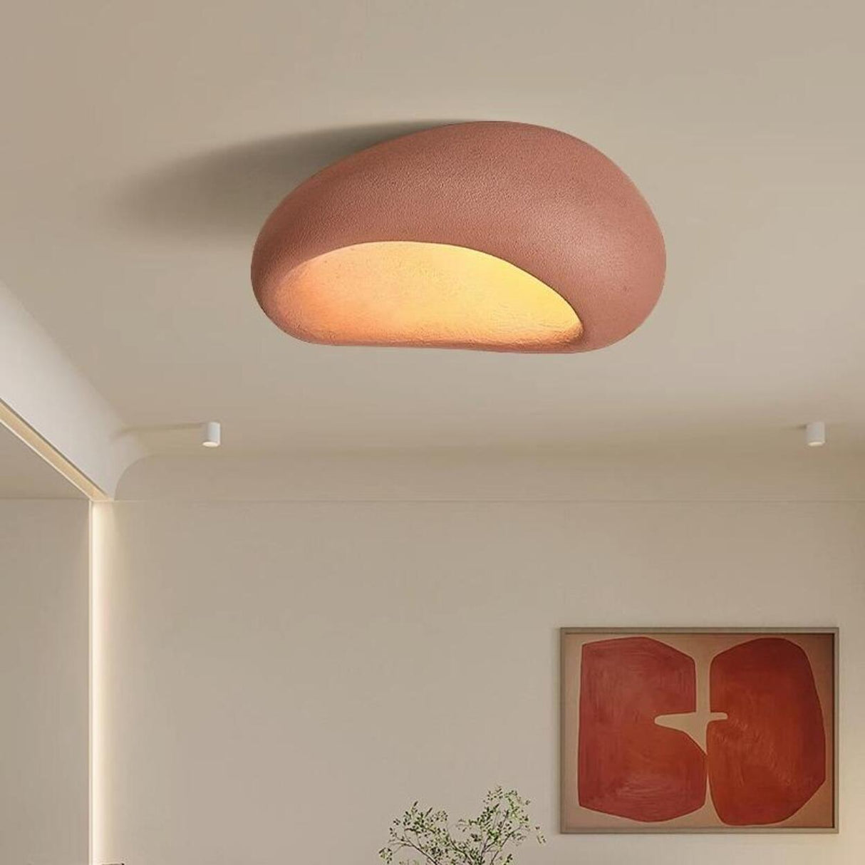 Modern Cobblestone Geometric Dome Flush Mount Light  Image - 2