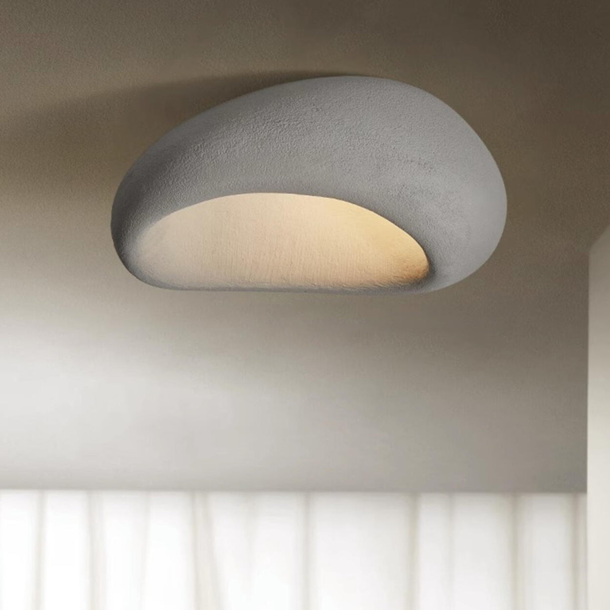 Modern Cobblestone Geometric Dome Flush Mount Light  Image - 8