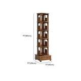 Modern Cocoa Wood Revolver Vertical Sliding Bookcase Image - 14