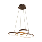 Modern Coffee Circular Acrylic Led Hanging Chandelier Image - 10