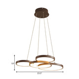 Modern Coffee Circular Acrylic Led Hanging Chandelier Image - 11