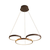 Modern Coffee Circular Acrylic Led Hanging Chandelier Image - 14