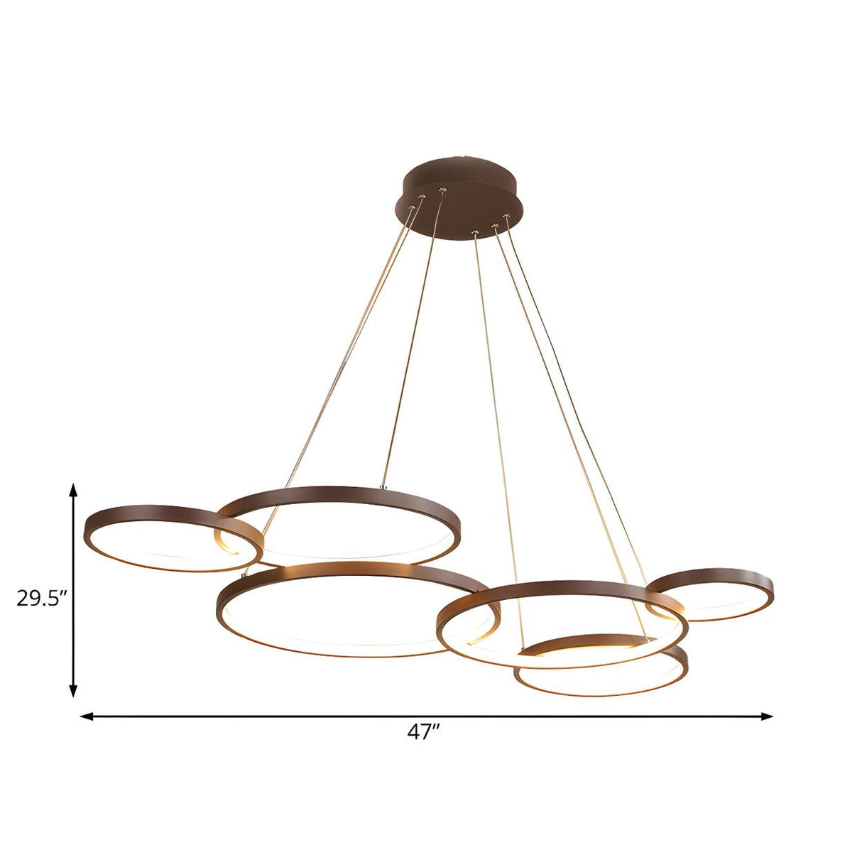 Modern Coffee Circular Acrylic Led Hanging Chandelier Image - 15