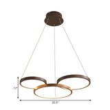 Modern Coffee Circular Acrylic Led Hanging Chandelier Image - 16