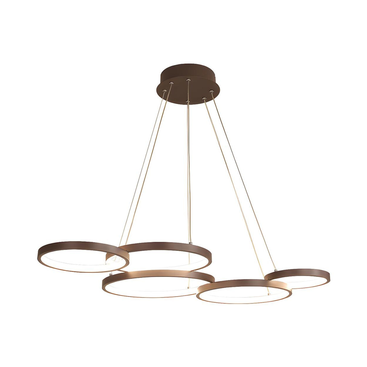 Modern Coffee Circular Acrylic Led Hanging Chandelier Image - 6