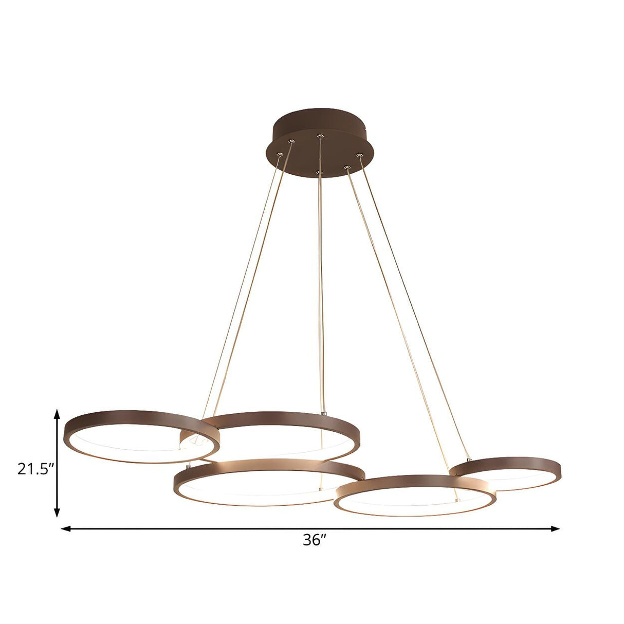 Modern Coffee Circular Acrylic Led Hanging Chandelier 