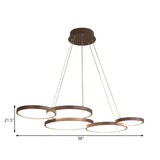 Modern Coffee Circular Acrylic Led Hanging Chandelier #size