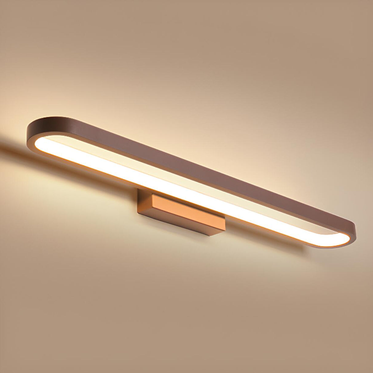 Modern Coffee Curved LED Bathroom Vanity Light Image - 6