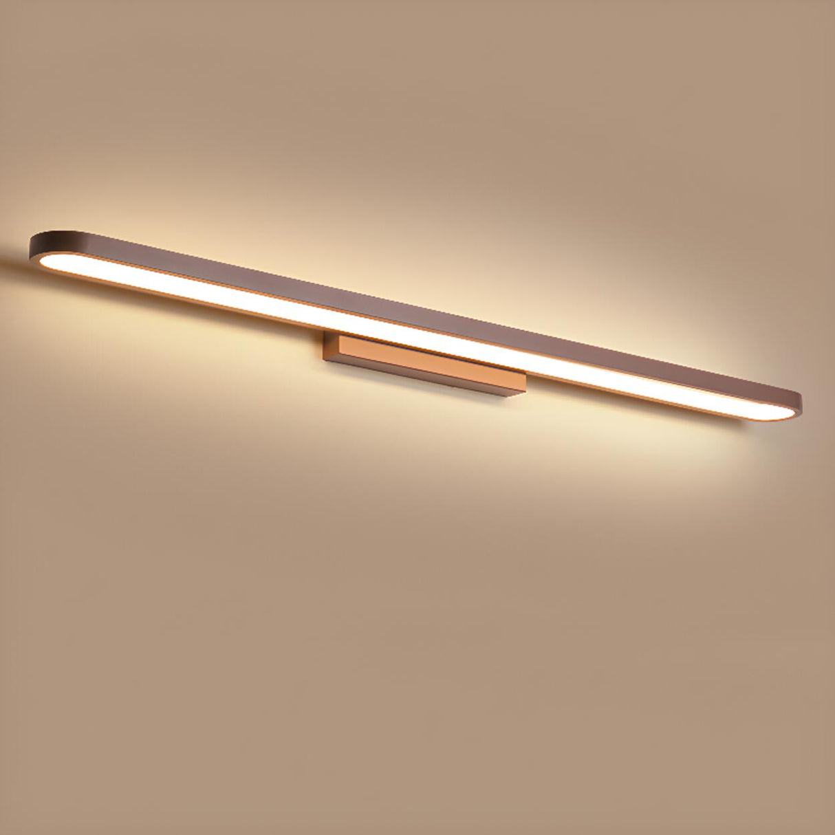 Modern Coffee Curved LED Bathroom Vanity Light Image - 8