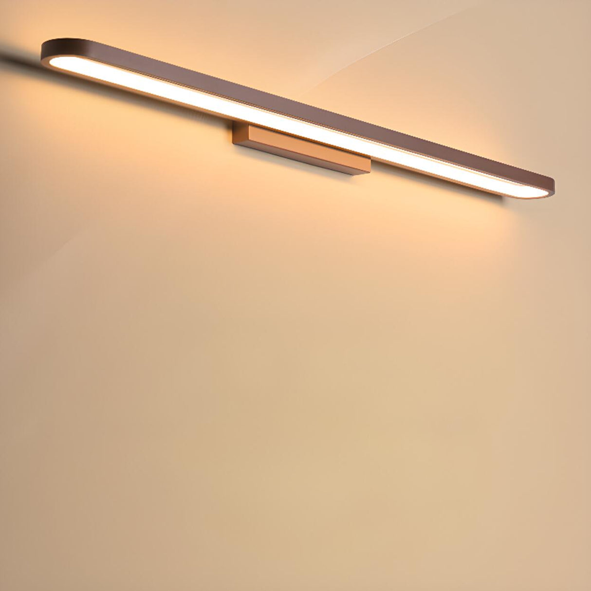 Modern Coffee Curved LED Bathroom Vanity Light Image - 9