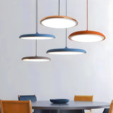 Modern Colorful Acrylic Round Dining Room Pendant Light Image - 1