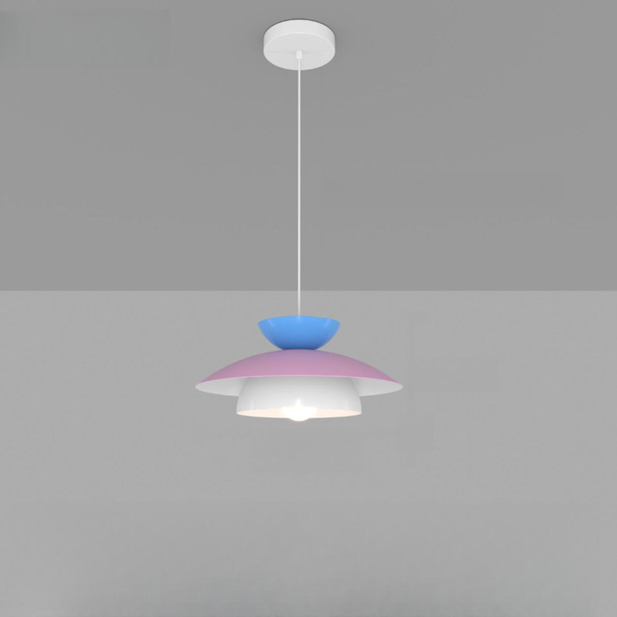 Modern Colorful Cascading Iron Layered Disc Pendant Light Image - 8