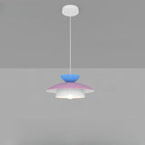 Modern Colorful Cascading Iron Layered Disc Pendant Light Image - 8