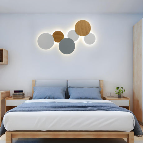 Modern Colorful Circle Metal Bedroom Wall Sconce Image - 1