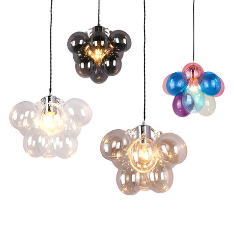 Modern Colorful Clear Glass Bubble Pendant Light Chandelier Image - 1