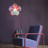 Modern Colorful Clear Glass Bubble Pendant Light Chandelier Image - 12