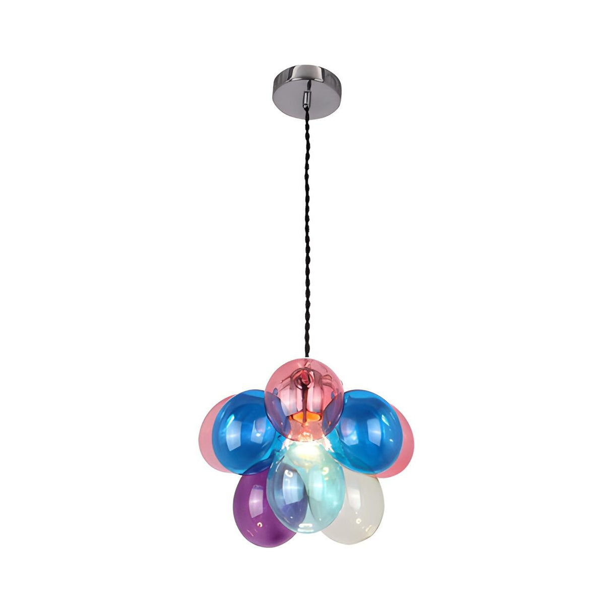 Modern Colorful Clear Glass Bubble Pendant Light Chandelier Image - 13