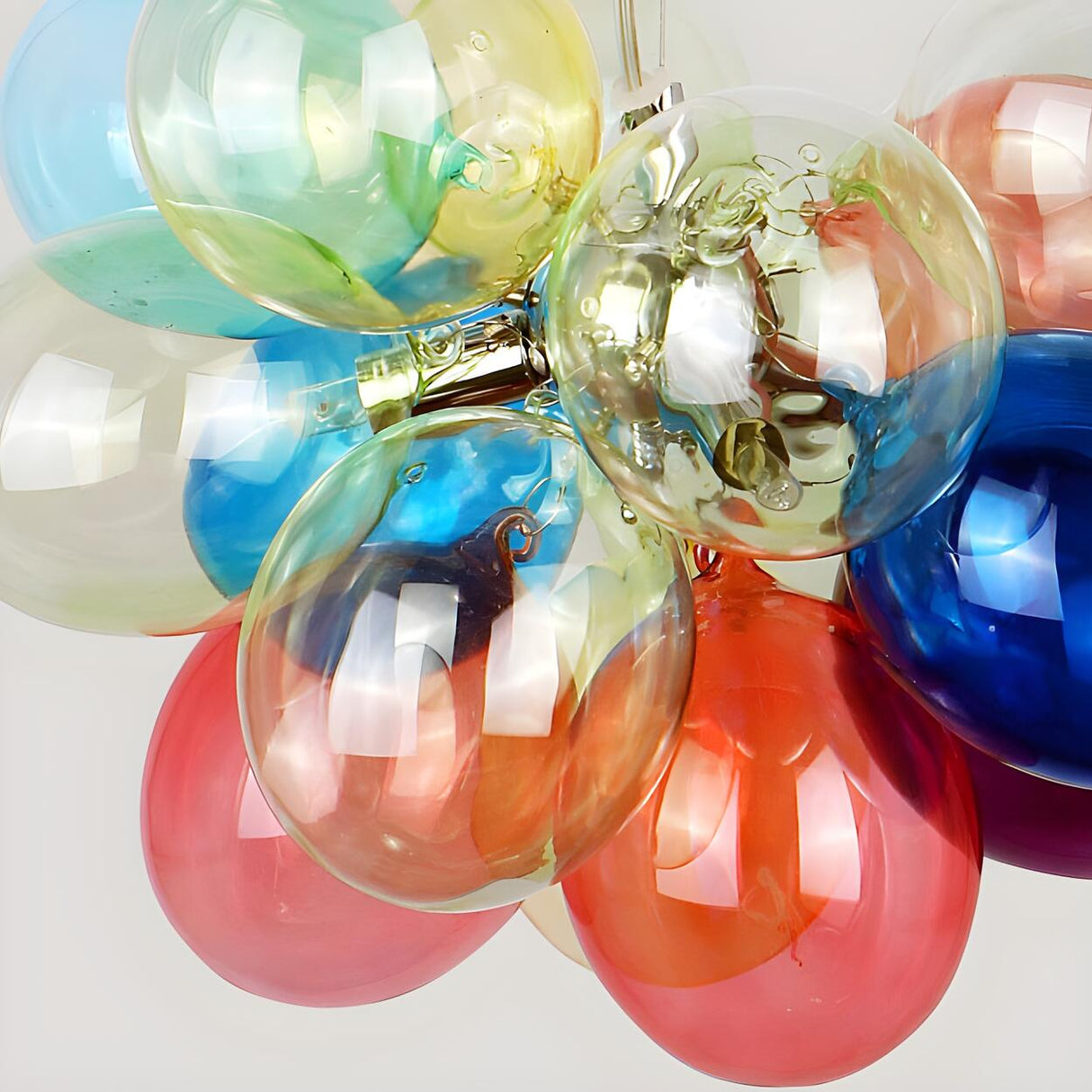 Modern Colorful Clear Glass Bubble Pendant Light Chandelier Image - 15