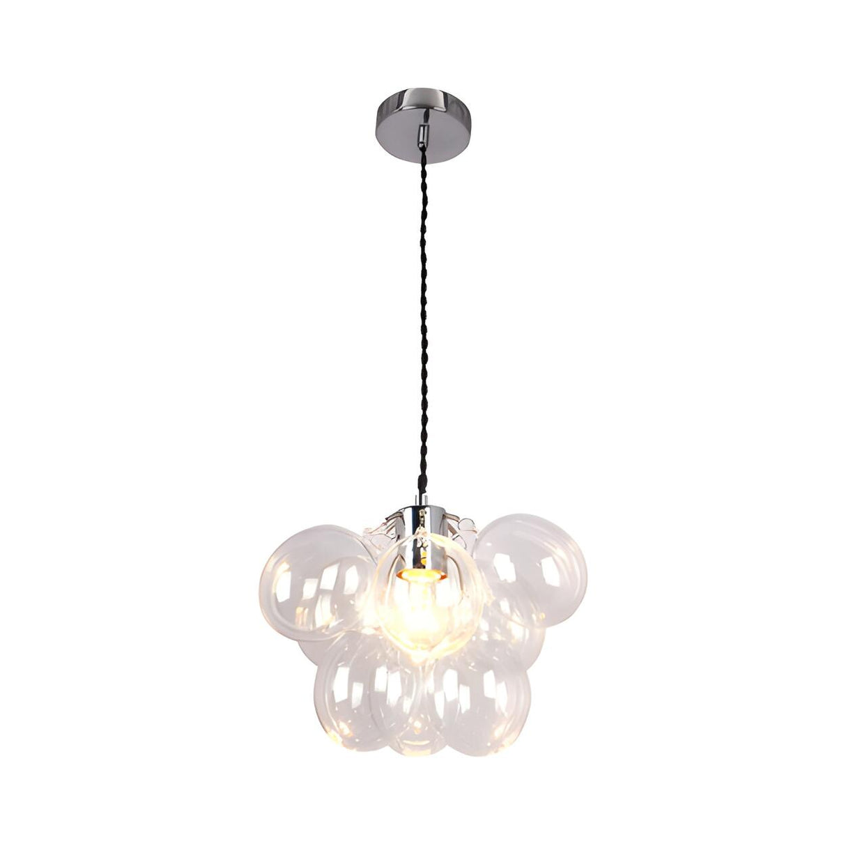 Modern Colorful Clear Glass Bubble Pendant Light Chandelier Image - 2