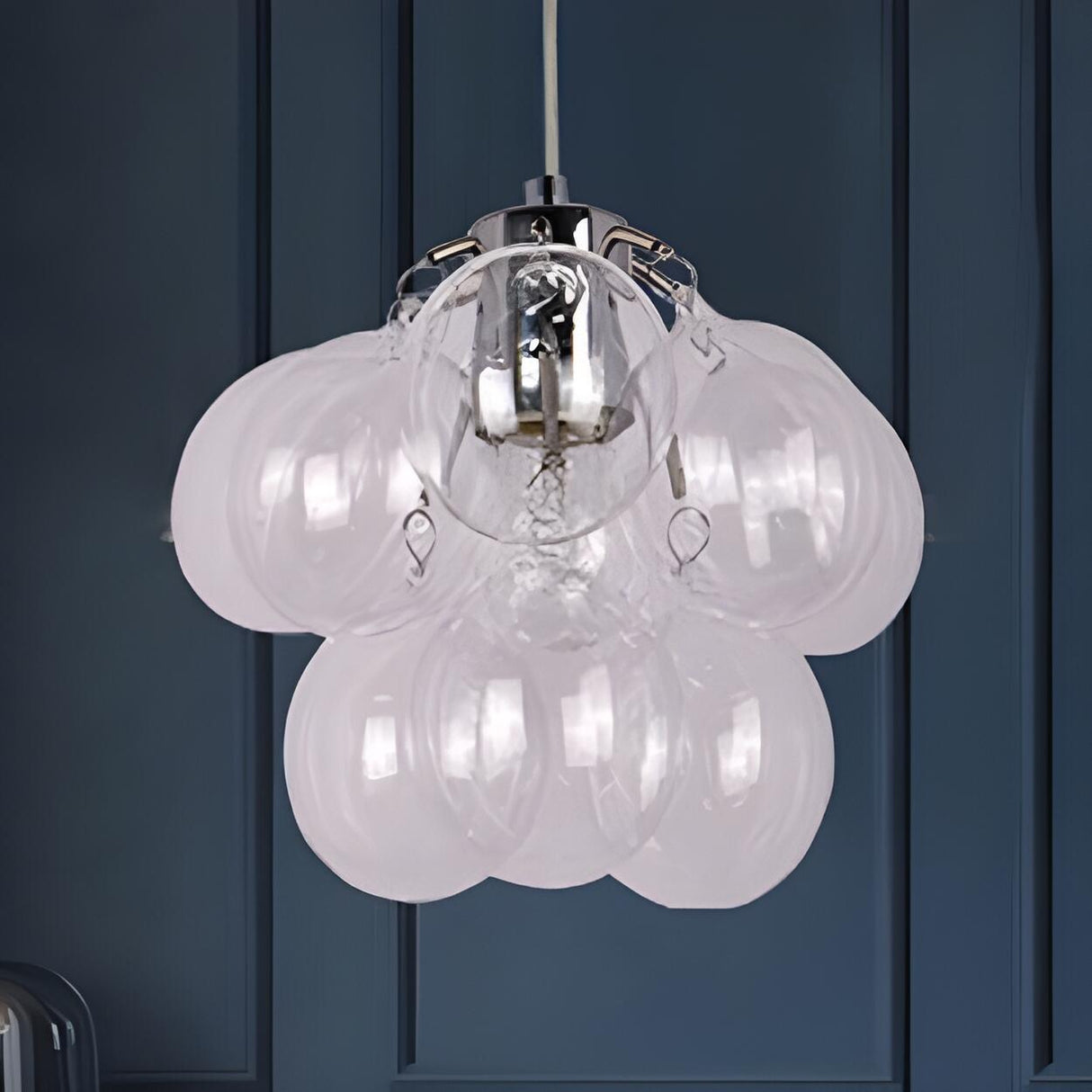 Modern Colorful Clear Glass Bubble Pendant Light Chandelier Image - 3