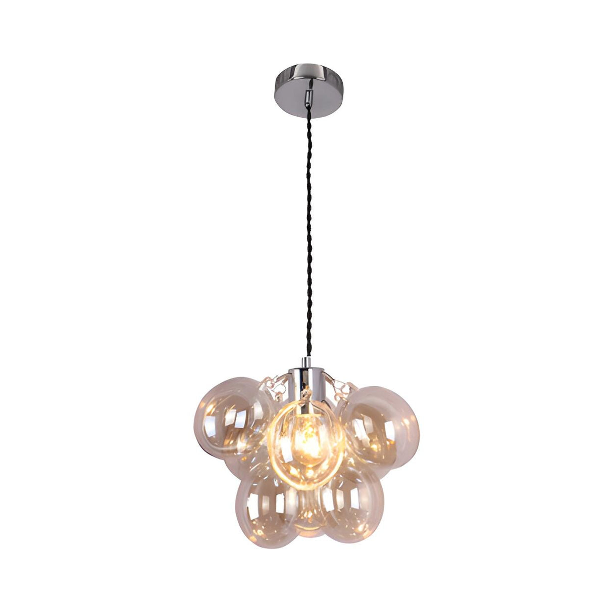 Modern Colorful Clear Glass Bubble Pendant Light Chandelier Image - 6