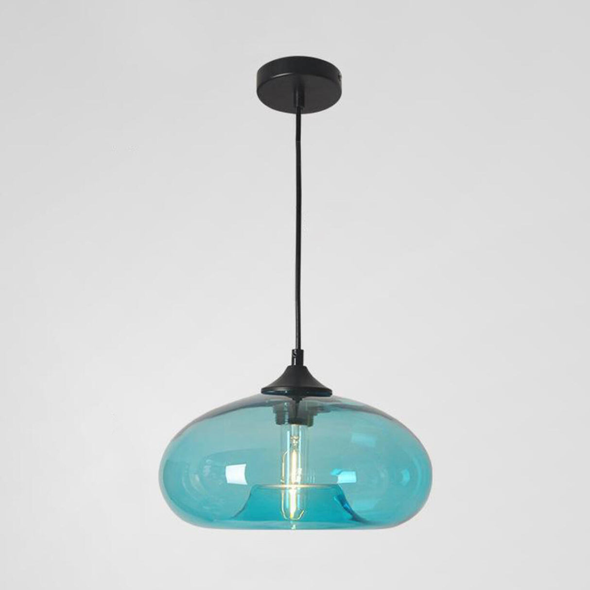 Modern Colorful Clear Glass Globe Pendant Light Image - 11