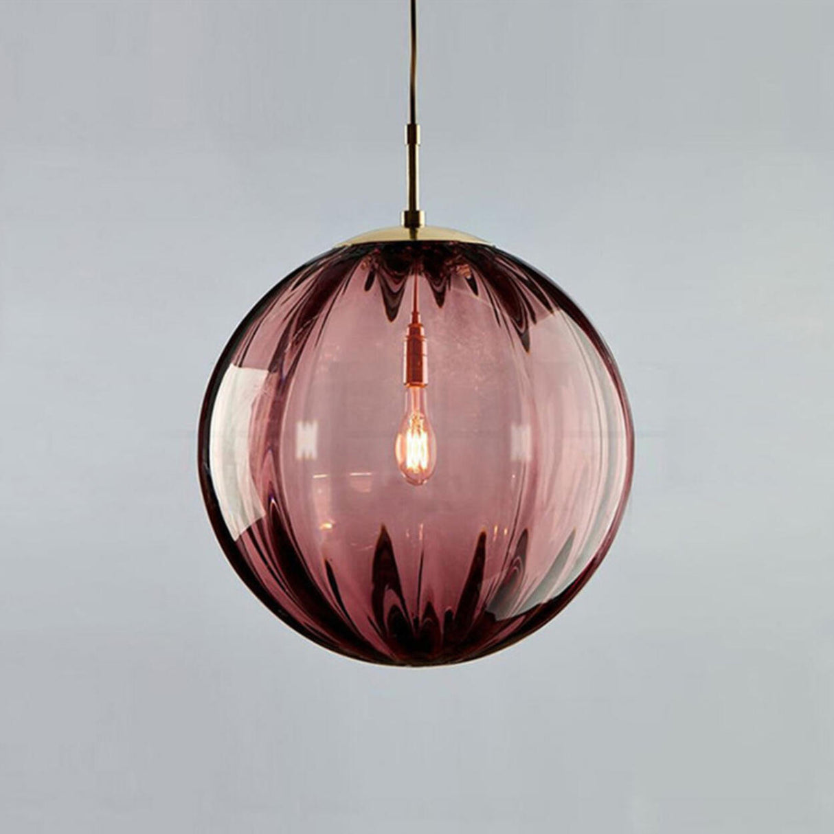 Modern Colorful Clear Glass Globe Pendant Lights Flexible Length Image - 13