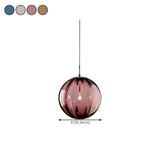 Modern Colorful Clear Glass Globe Pendant Lights Flexible Length #size