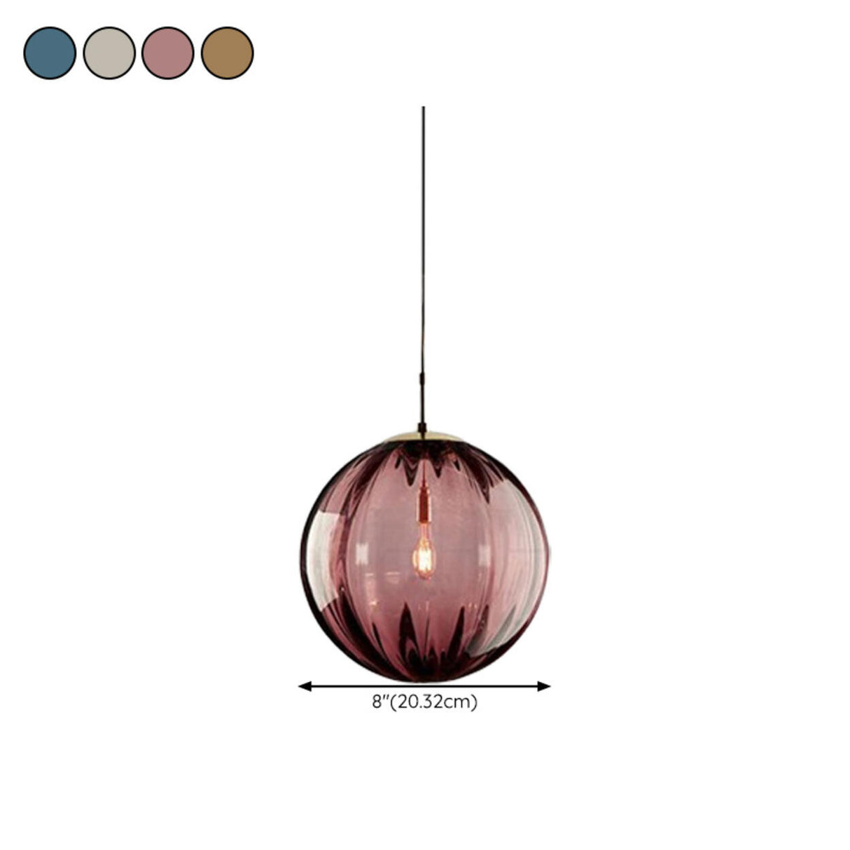 Modern Colorful Clear Glass Globe Pendant Lights Flexible Length Image - 17