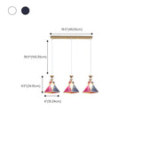 Modern Colorful Cone Round Dining Room Pendant Light Image - 14