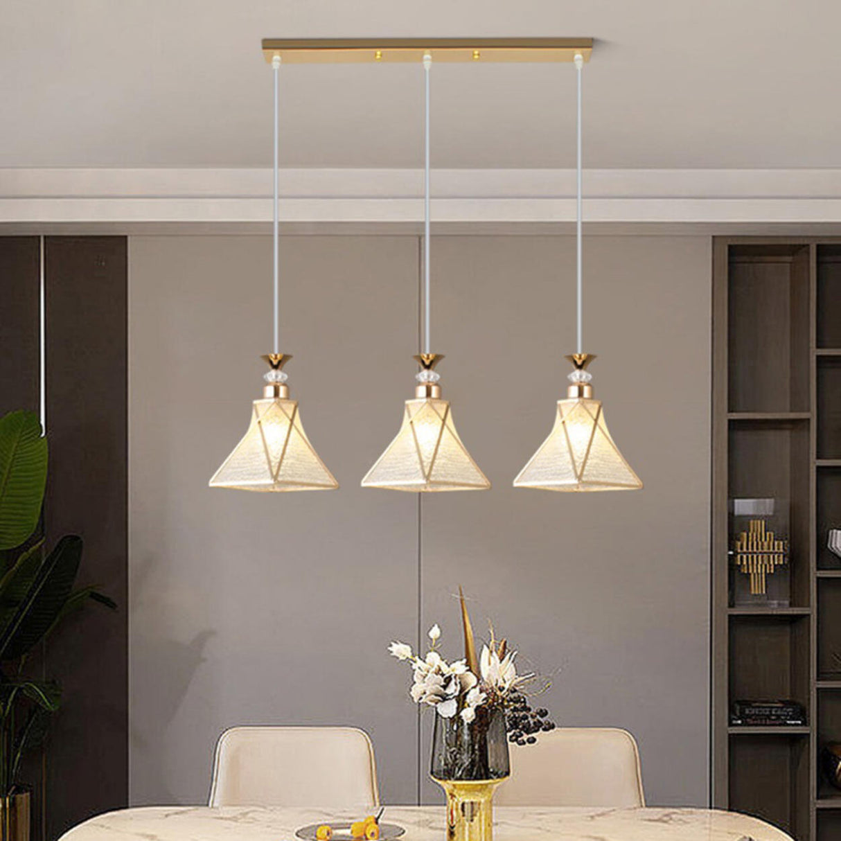 Modern Colorful Cone Round Dining Room Pendant Light Image - 4