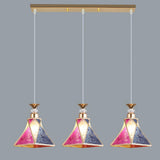 Modern Colorful Cone Round Dining Room Pendant Light Image - 9