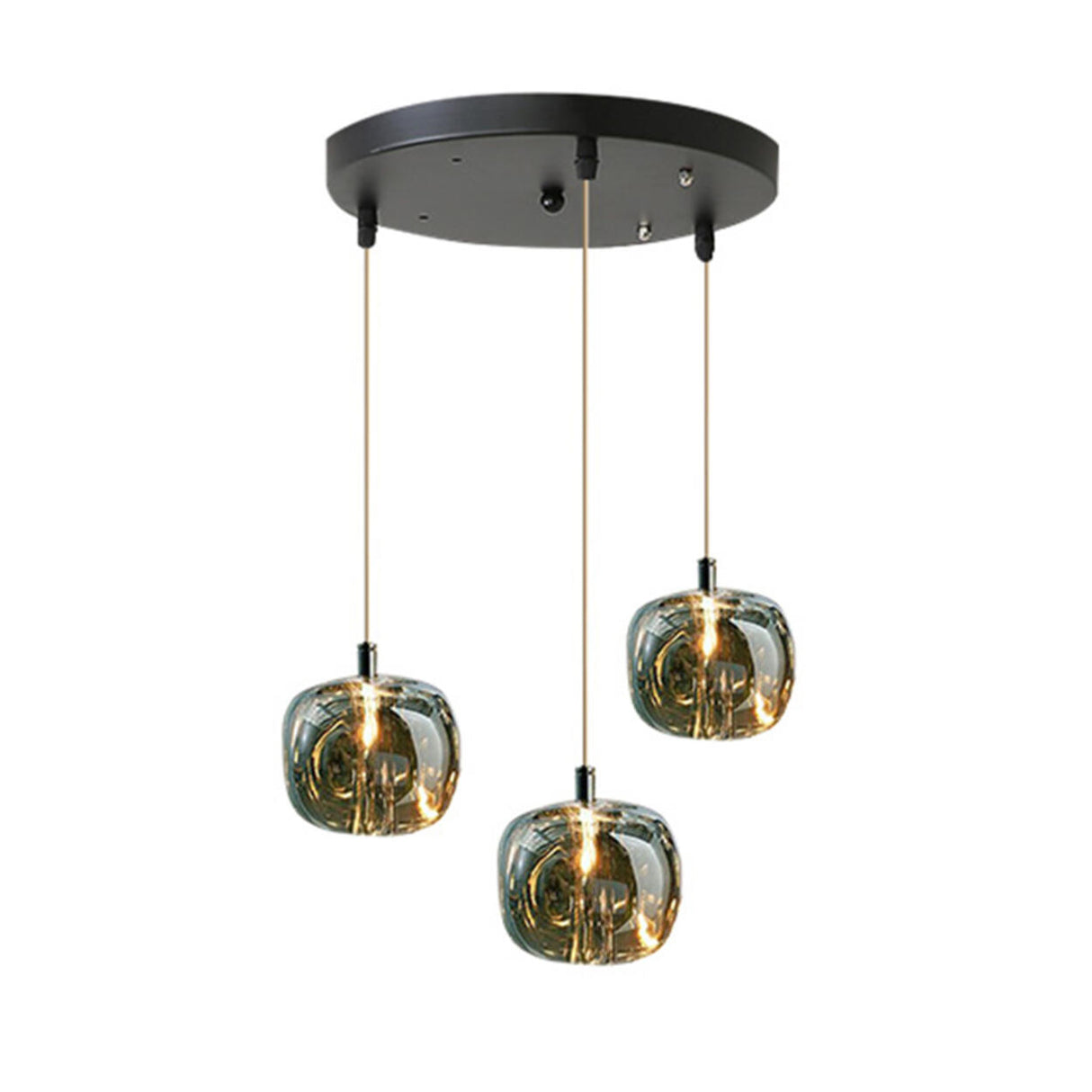 Modern Colorful Cube Mirrored Glass Pendant Light Image - 6